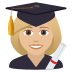 👩🏼‍🎓 woman student: medium-light skin tone display on JoyPixels